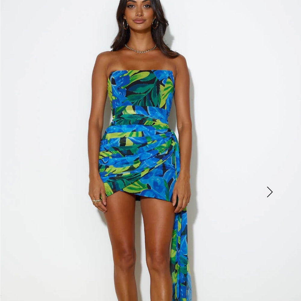 Hello Molly RUNAWAY PARADISE MINI DRESS BLUE FLORAL